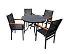 Cadeira Square Tela Sling c-braço madeira